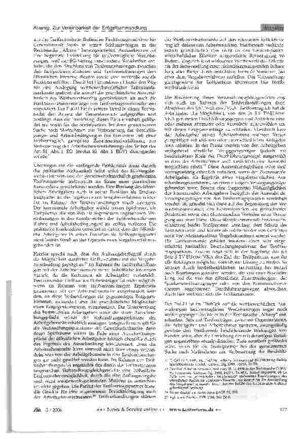 Vorschauseite 5: Zur Vereinbarkeit der Entgeltumwandlung durch kommunale Arbeitgeber gemäß §6 TV-EUmw/VKA mit dem EG-Vergaberecht