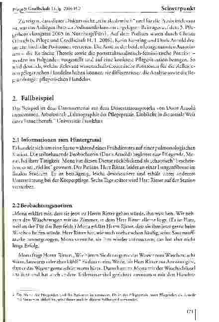 Vorschauseite 2: Podiumsgespräch: Pflegewissenschaft im paradigmatischen Diskurs -Bedeutung fiir das Pflegehandeln