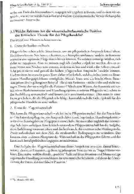 Vorschauseite 6: Podiumsgespräch: Pflegewissenschaft im paradigmatischen Diskurs -Bedeutung fiir das Pflegehandeln