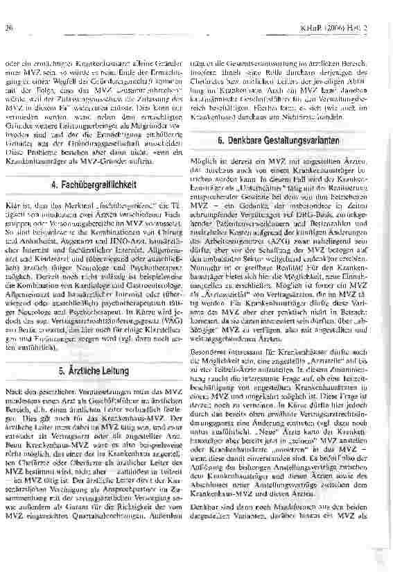 Vorschauseite 2: Medizinisches Versorgungszentrum - Chancen und Risiken für Krankenhaus und Chefarzt!