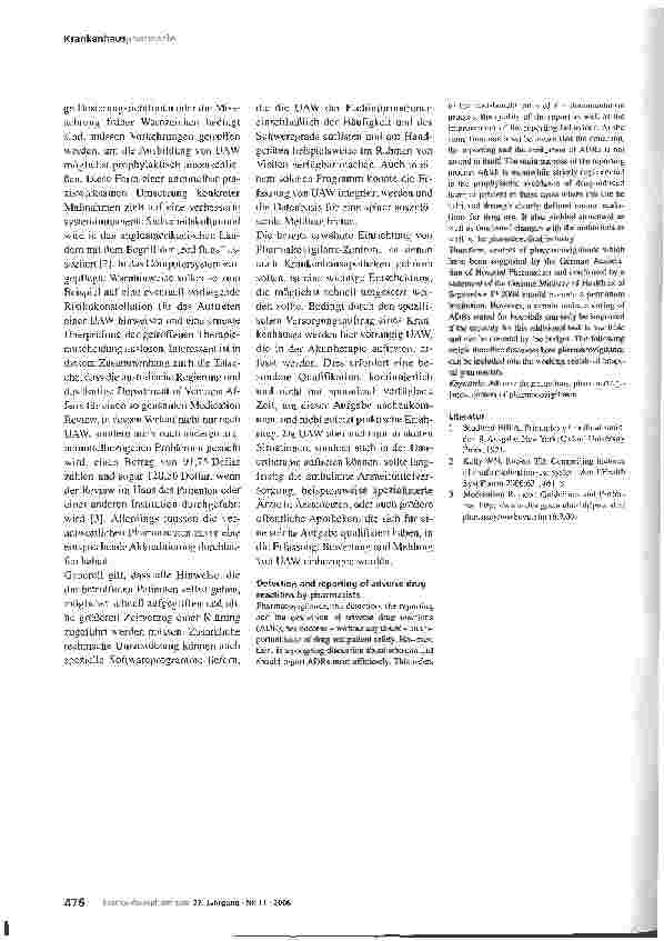 Vorschauseite 4: Erkennung und Meldung von Verdachtsfällen durch den Apotheker