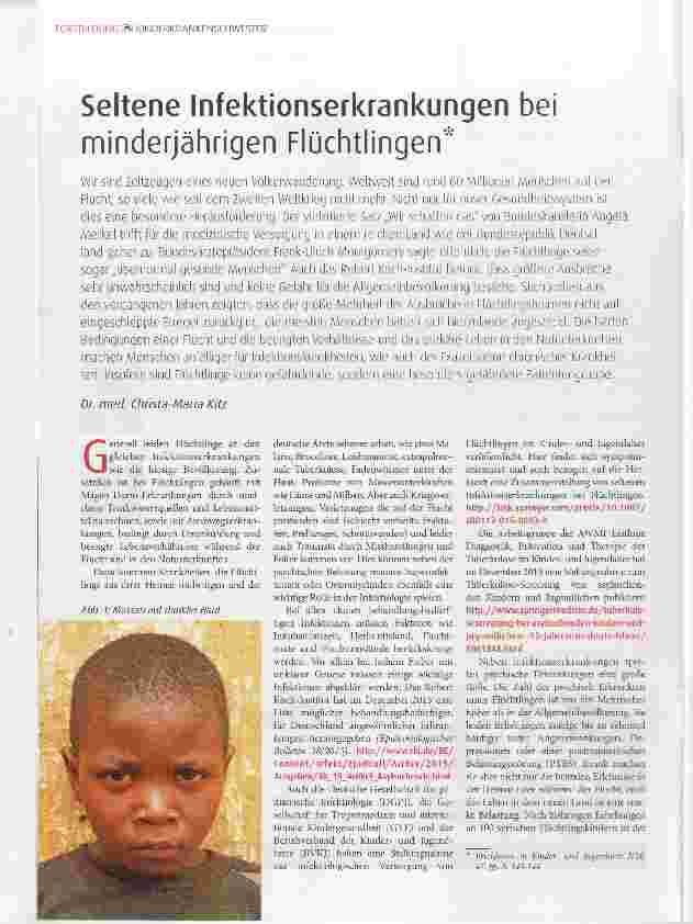 Vorschauseite 1: Seltene Infektionserkrankungen bei minderjährigen Flüchtlingen