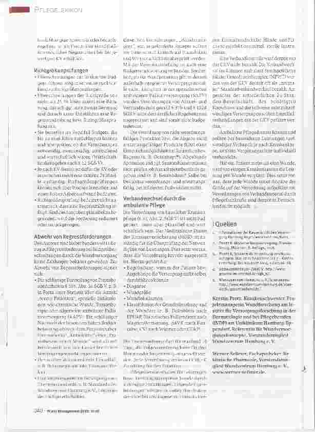 Vorschauseite 3: PFLEGELEXIKON-DIE SERIE ZUM SAMMELN Hinweise zur Verordnungsund Erstattungsfähigkeit von Wundauflagen