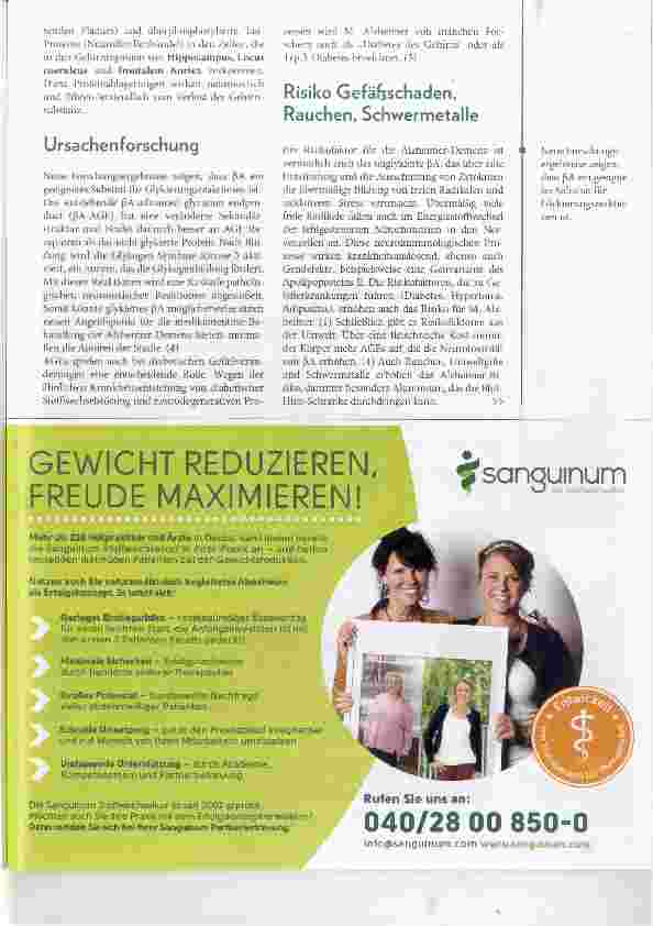Vorschauseite 2: Zinkmangel - ein Risikofaktor für die Alzheimer-Demenz