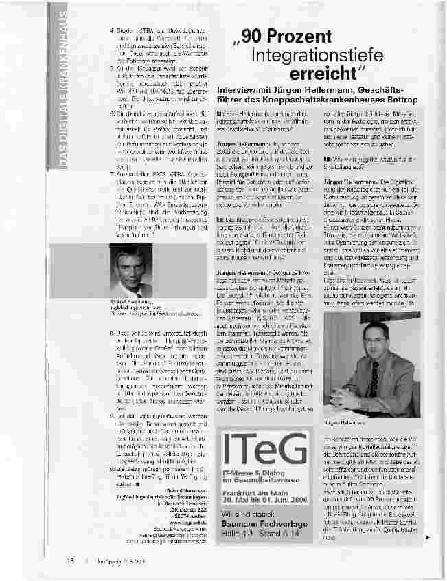 Vorschauseite 2: Vom analogen zum digitalen Krankenhaus Digitalisierung der Radiologie des Knappschaftskrankenhauses Bottrop