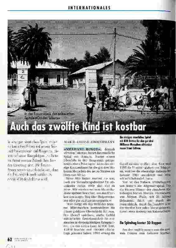 Vorschauseite 1: Auch das zwölfte Kind ist kostbar In der Frauenklinik des eritreischen Spitals Ort des Lebens