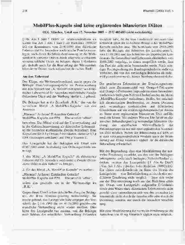 Vorschauseite 1: MobilPlus-Kapseln sind keine ergänzenden bilanzierten Diäten