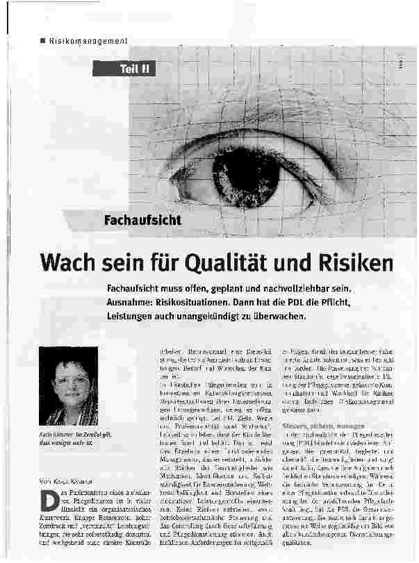 Vorschauseite 1: Wach sein für Qualität und Risiken