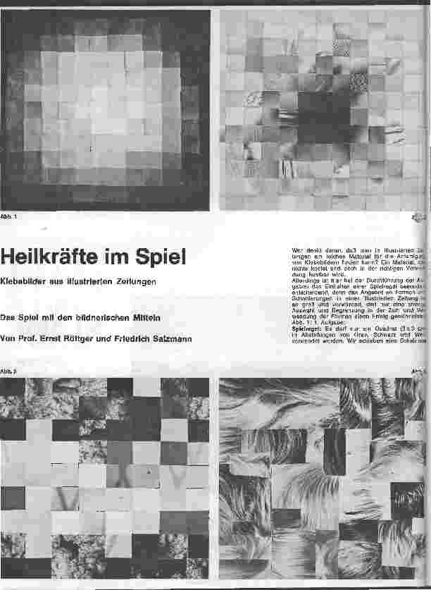 Vorschauseite 1: Heilkräfte im Spiel Das Spiel mit den bildnerischen Mitteln Klebebilder aus illustrierten Zeitungen