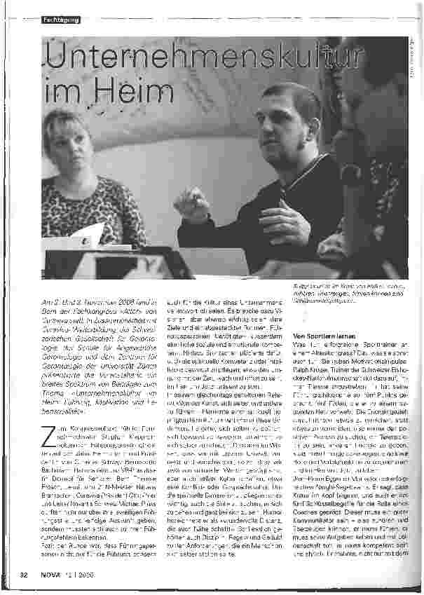 Vorschauseite 1: Unternehmenskultur im Heim
