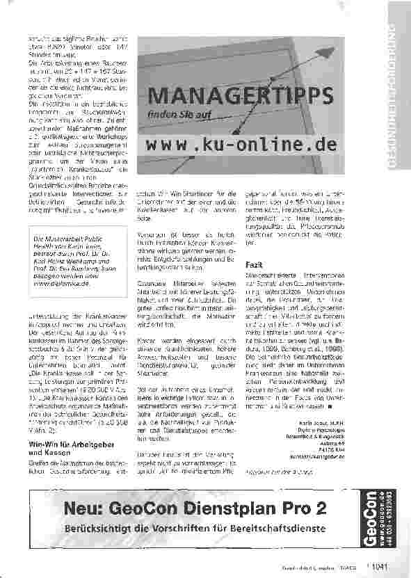 Vorschauseite 2: Das gesunde Krankenhaus - Betriebliche Gesundheitsförderung als wirtschaftlicher Erfolgsfaktor
