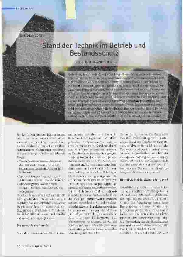 Vorschauseite 1: Stand der Technik im Betrieb und Brandschutz