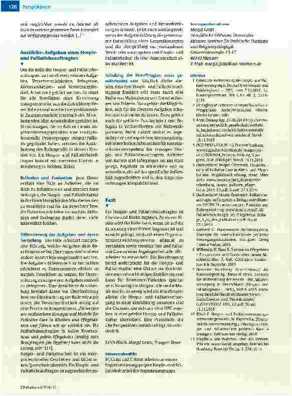 Vorschauseite 6: Hospizund Palliativbeauftragte im Gesundheitswesen