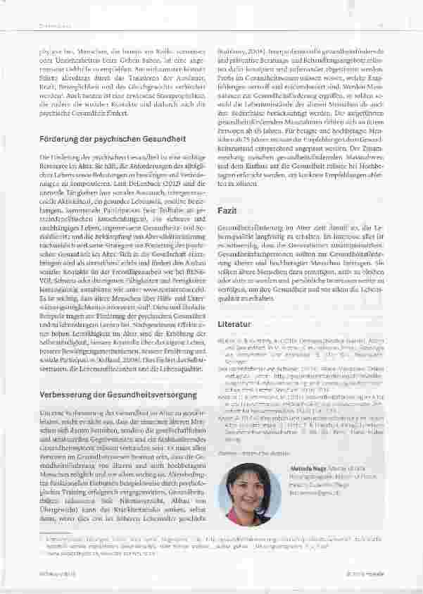 Vorschauseite 3: Gesundheitsforderung im Alter Ist Gesundheitsförderung im Alter möglich?
