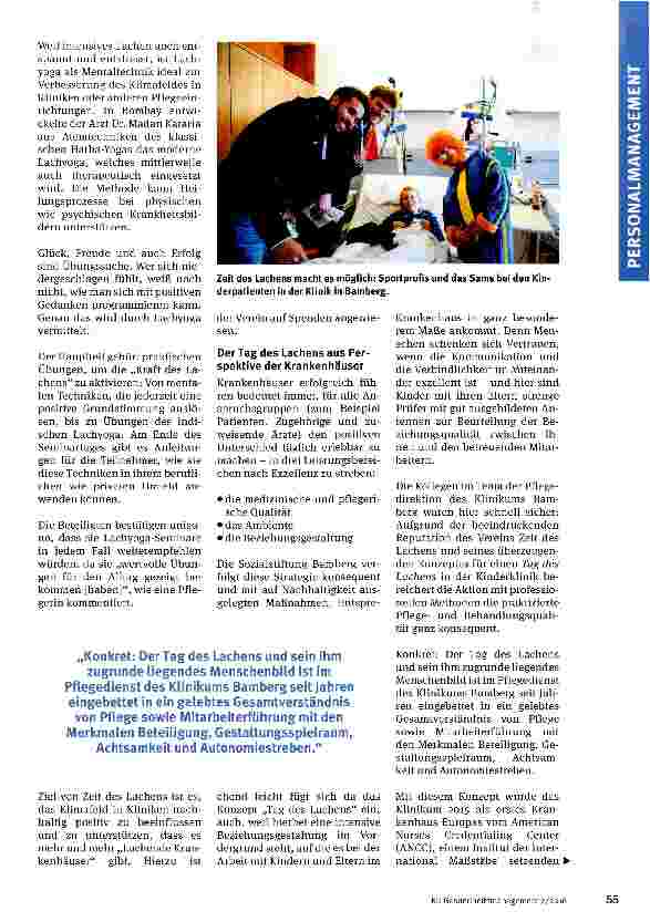 Vorschauseite 3: Lachen als helfendes Mittel für Patienten und Mitarbeiter