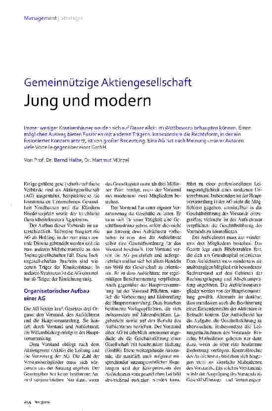 Vorschauseite 1: Gemeinnützige Aktiengesellschaft Jung und modern