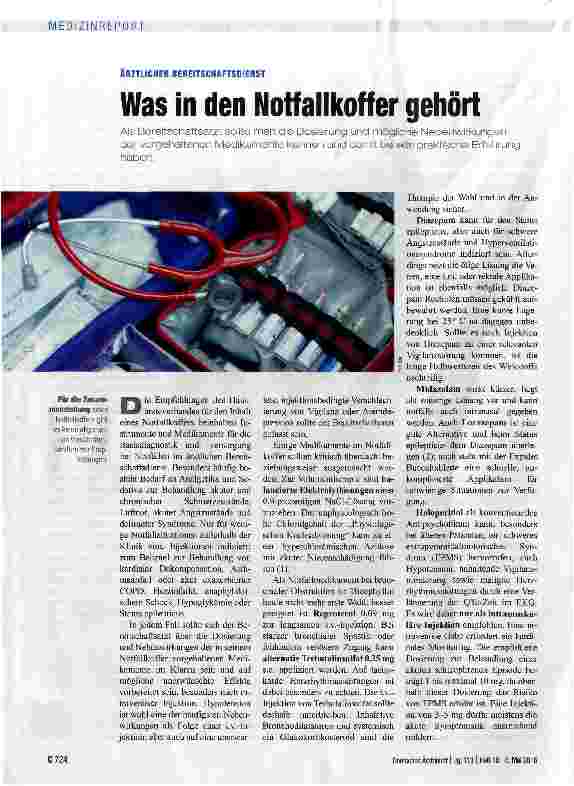 Vorschauseite 1: Was in den Notfallkoffer gehört