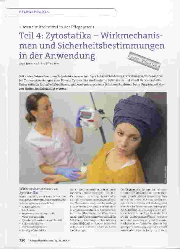 Vorschauseite 1: Teil 4: Zytostatika - Wirkmechanismen und Sicherheitsbestimmungen in der Anwendung