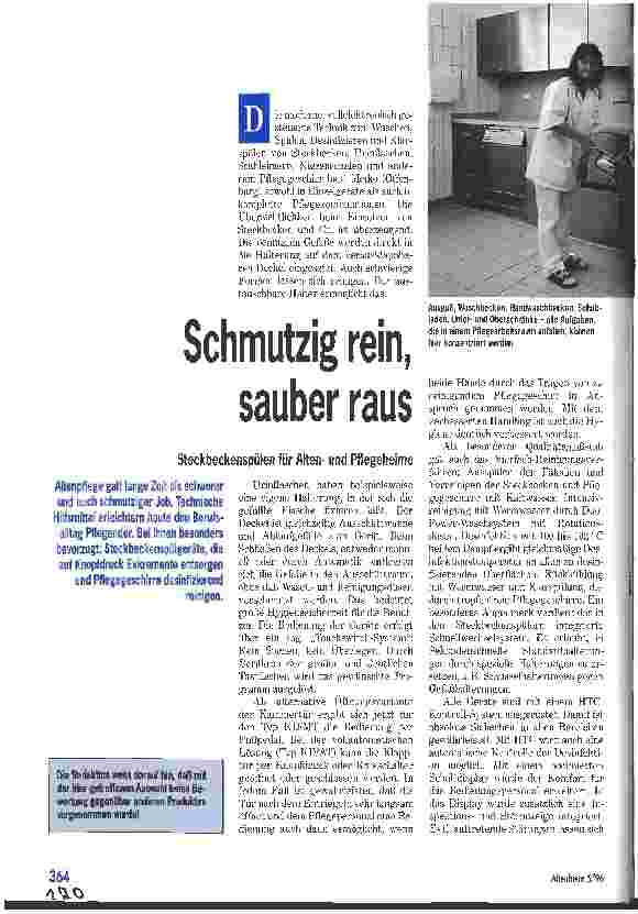 Vorschauseite 1: Schmutzig rein, sauber raus Steckbeckenspülen für Altenund Pflegeheime