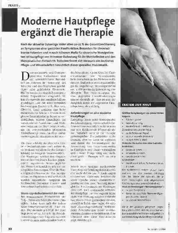 Vorschauseite 1: Moderne Hautpflege ergänzt die Therapie