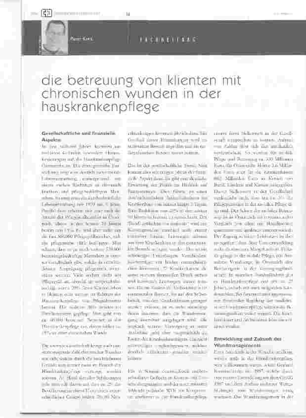 Vorschauseite 1: Die Betreuung von Klienten mit chronischen Wunden in der Hauskrankenpflege