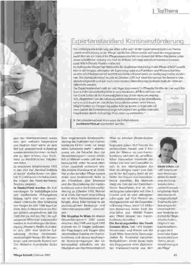 Vorschauseite 2: Wiener Projekt als Wegweiser für Kontinenzberatung