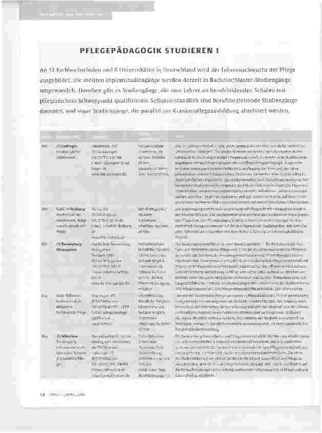Vorschauseite 1: PFLEGEPADAGOGIK STUDIEREN !