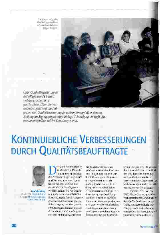Vorschauseite 1: Kontinuierliche Verbesserungen durch Qualitätsbeauftragte