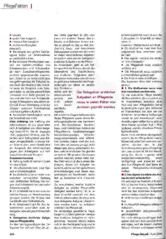 Vorschauseite 3: Wer haftet bei Fehlern Bereich der Ambulanten Pflege?