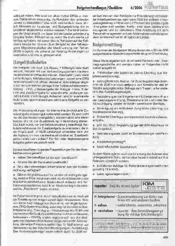 Vorschauseite 4: Budgetverhandlungen - wurde an alles gedacht? Checkliste für die Geschäftsführung