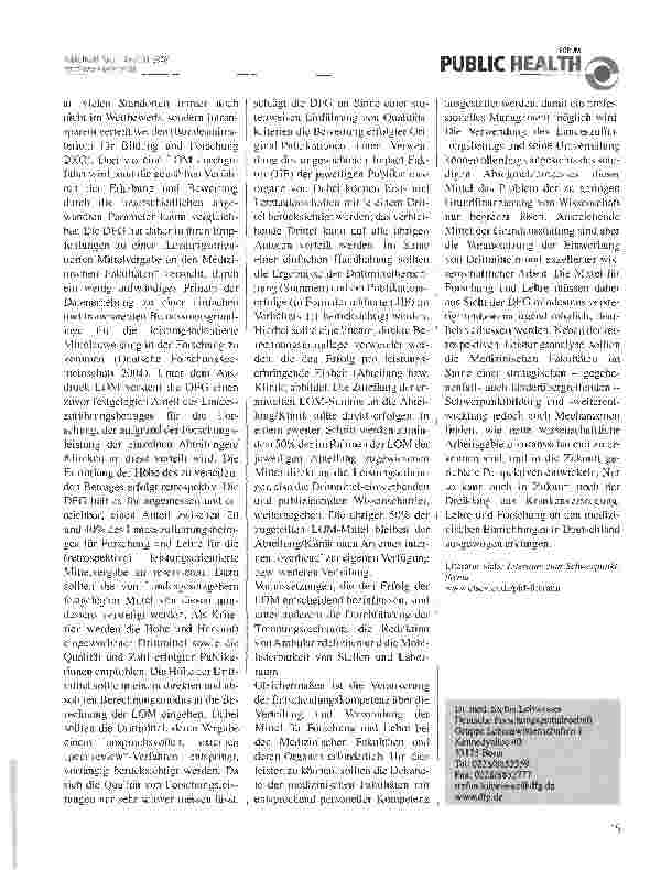 Vorschauseite 2: Rahmenbedingungen für eine leistungsorientierte Mittelvergabe an medizinischen Fakultäten