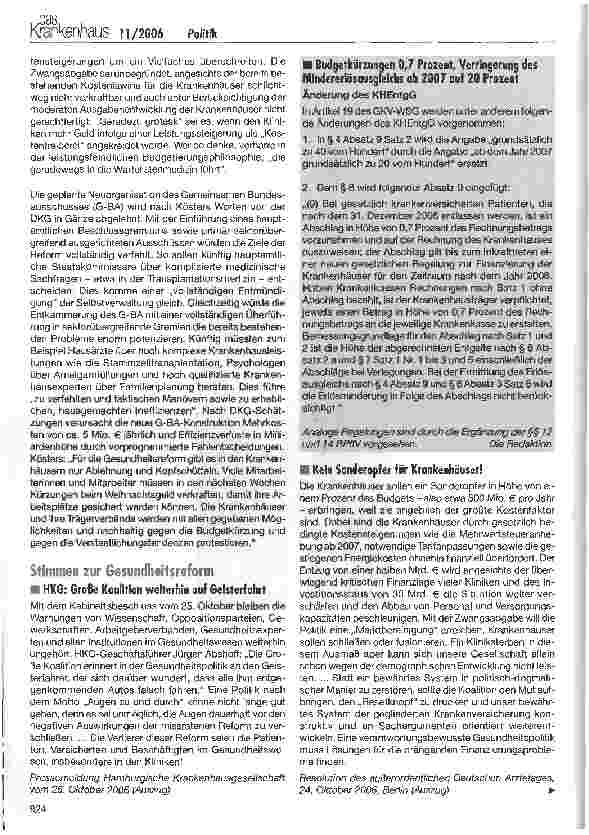 Vorschauseite 2: Dr. Kösters: Unerwartete Steuermehreinnahmen an Krankenkassen weiterreichen