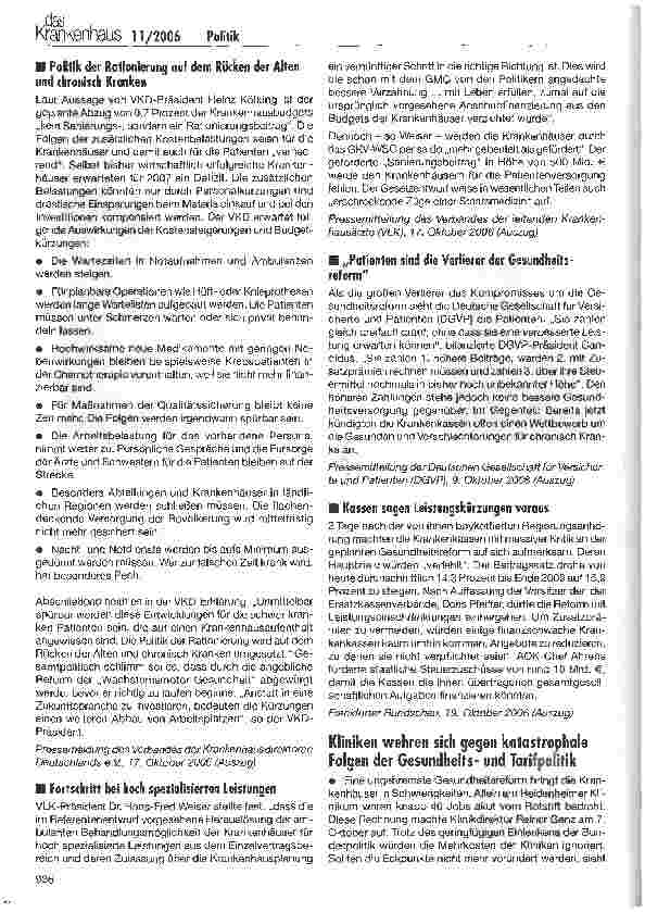Vorschauseite 3: Dr. Kösters: Unerwartete Steuermehreinnahmen an Krankenkassen weiterreichen