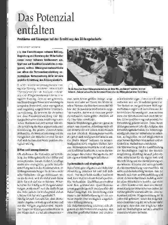 Vorschauseite 1: Das Potenzial entfalten - Probleme und Lösungen bei der Ermittlung des Bildungsbedarfs