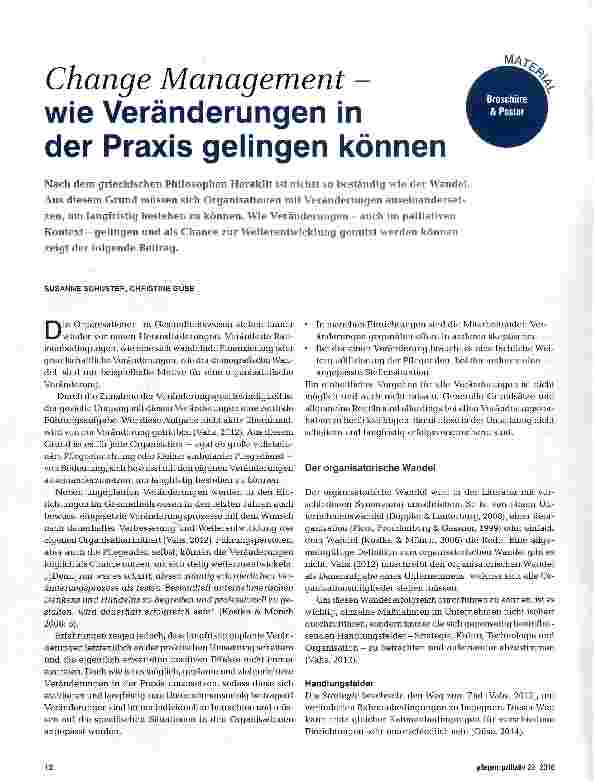 Vorschauseite 1: Change Management - wie Veränderungen in der Praxis gelingen können
