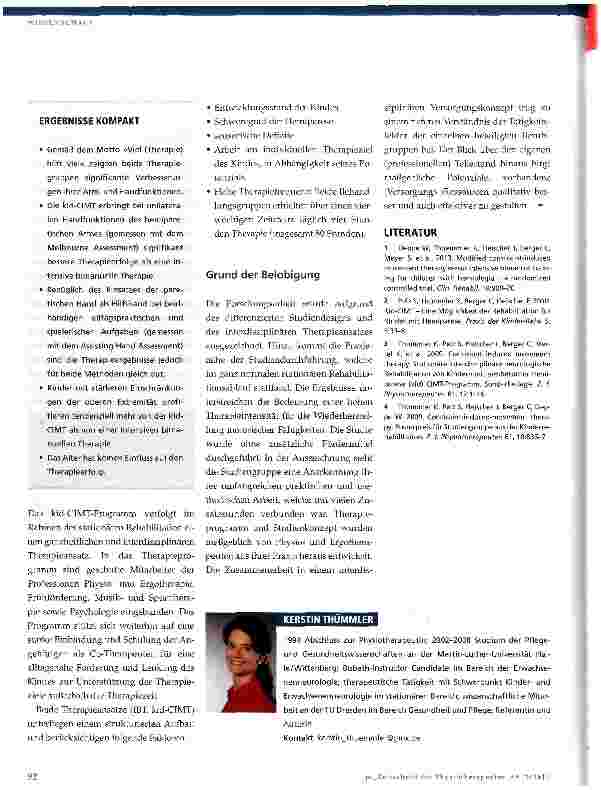 Vorschauseite 3: Constraint-Induced-Movement-Therapie (CIMT) im Vergleich zur bimanuellen Therapie