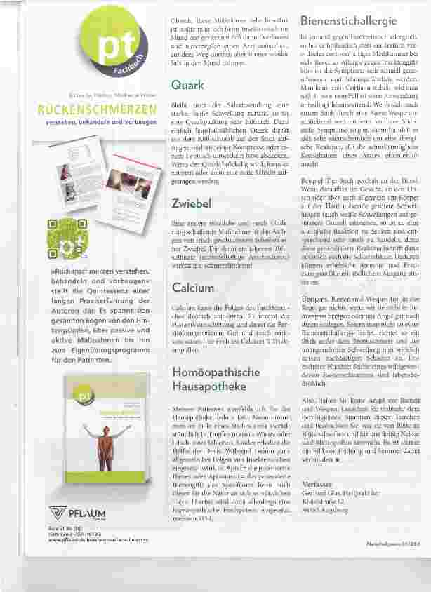 Vorschauseite 2: Bienenstich - was tun? Sofortmaßnahmen bei Bienenund Wespenstichen