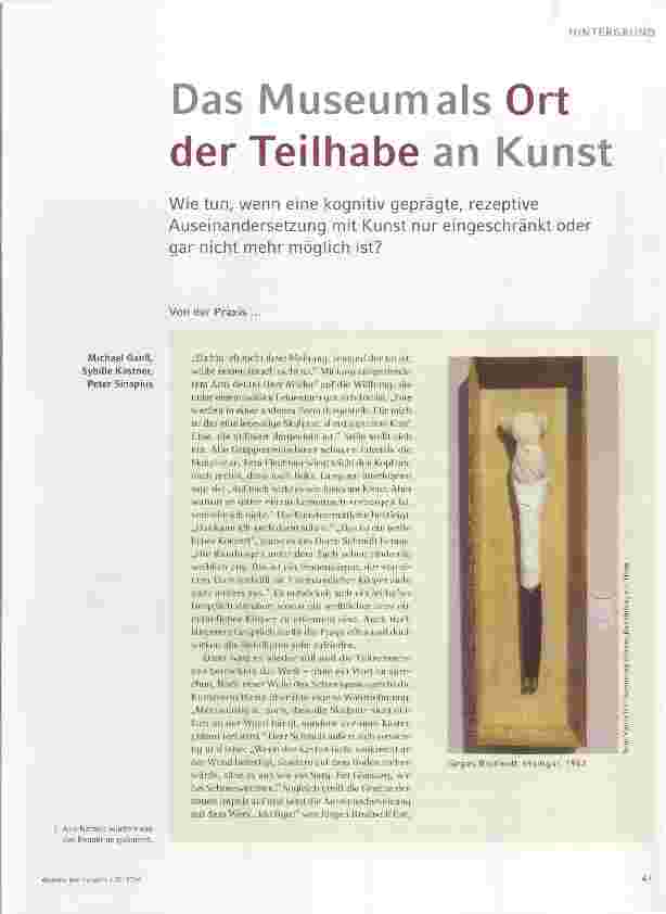 Vorschauseite 1: Das Museum als Ort der Teilhabe an Kunst