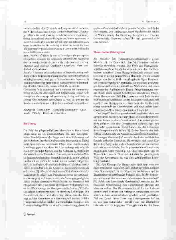 Vorschauseite 2: Gemeinschaft in betreuten Hausgemeinschaften am Beispiel des „Wilhelm Leuschner Seniorenzentrums