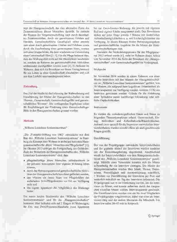 Vorschauseite 3: Gemeinschaft in betreuten Hausgemeinschaften am Beispiel des „Wilhelm Leuschner Seniorenzentrums