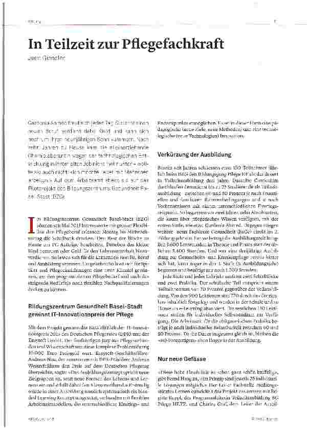 Vorschauseite 1: In Teilzeit zur Pflegefachkraft