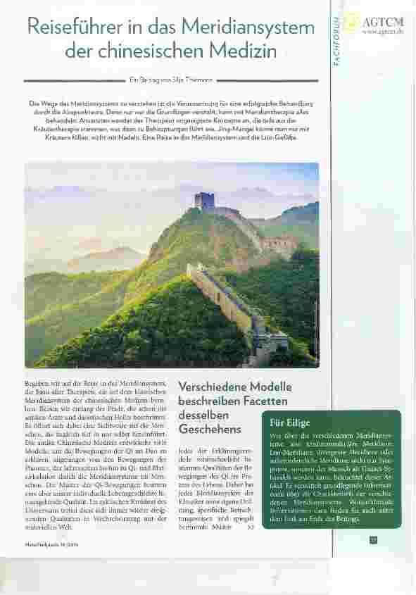 Vorschauseite 1: Reiseführer in das Meridiansystem der chinesischen Medizin