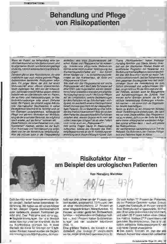 Vorschauseite 1: Risikofaktor Alter - am Beispiel des urologischen Patienten