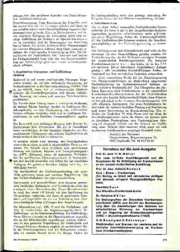 Vorschauseite 6: Zur Funktionsplanung der Operations und Entbindungsabteilungen