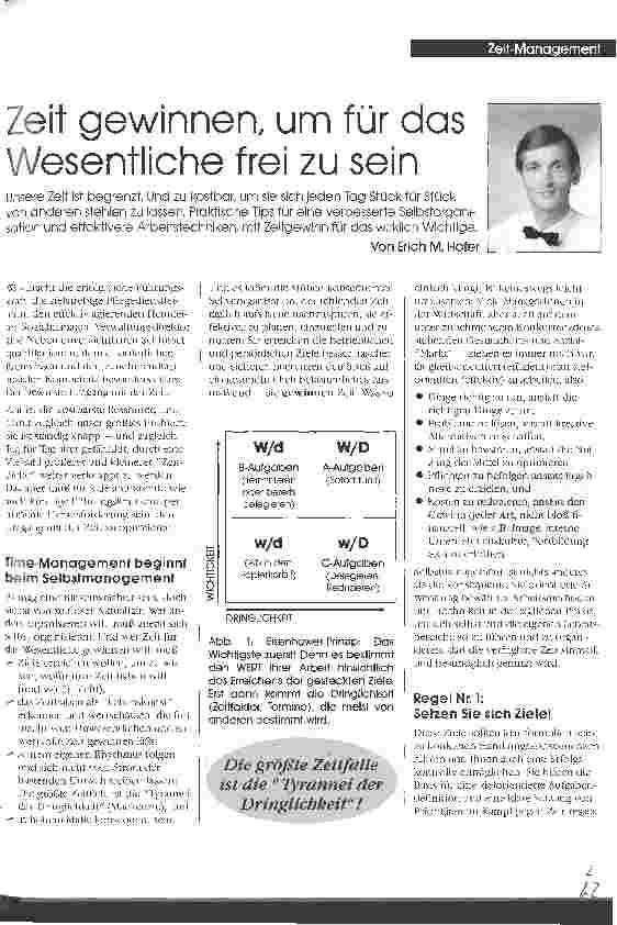 Vorschauseite 1: Zeit gewinnen, um für das Wesentliche frei zu sein