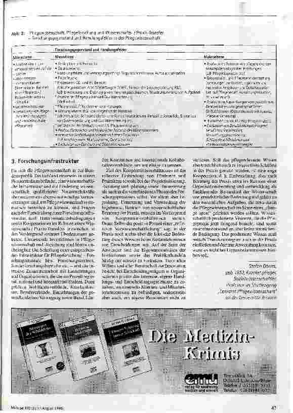 Vorschauseite 3: Pflegewissenschaft - die Anfänge sind gemacht