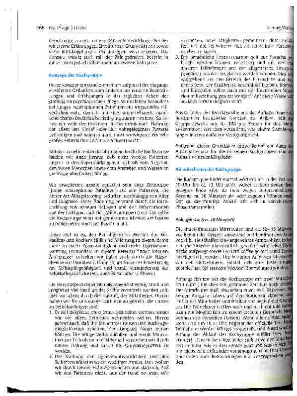 Vorschauseite 2: Kochgruppe als pflegerisches Angebot einer psychiatrischen Klinik