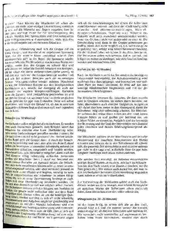 Vorschauseite 3: Kochgruppe als pflegerisches Angebot einer psychiatrischen Klinik