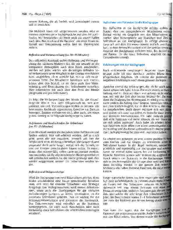 Vorschauseite 4: Kochgruppe als pflegerisches Angebot einer psychiatrischen Klinik