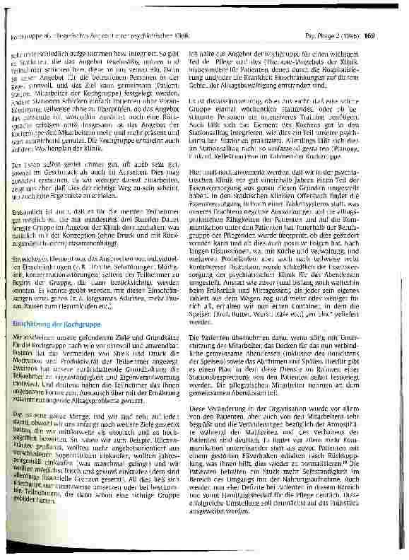 Vorschauseite 5: Kochgruppe als pflegerisches Angebot einer psychiatrischen Klinik